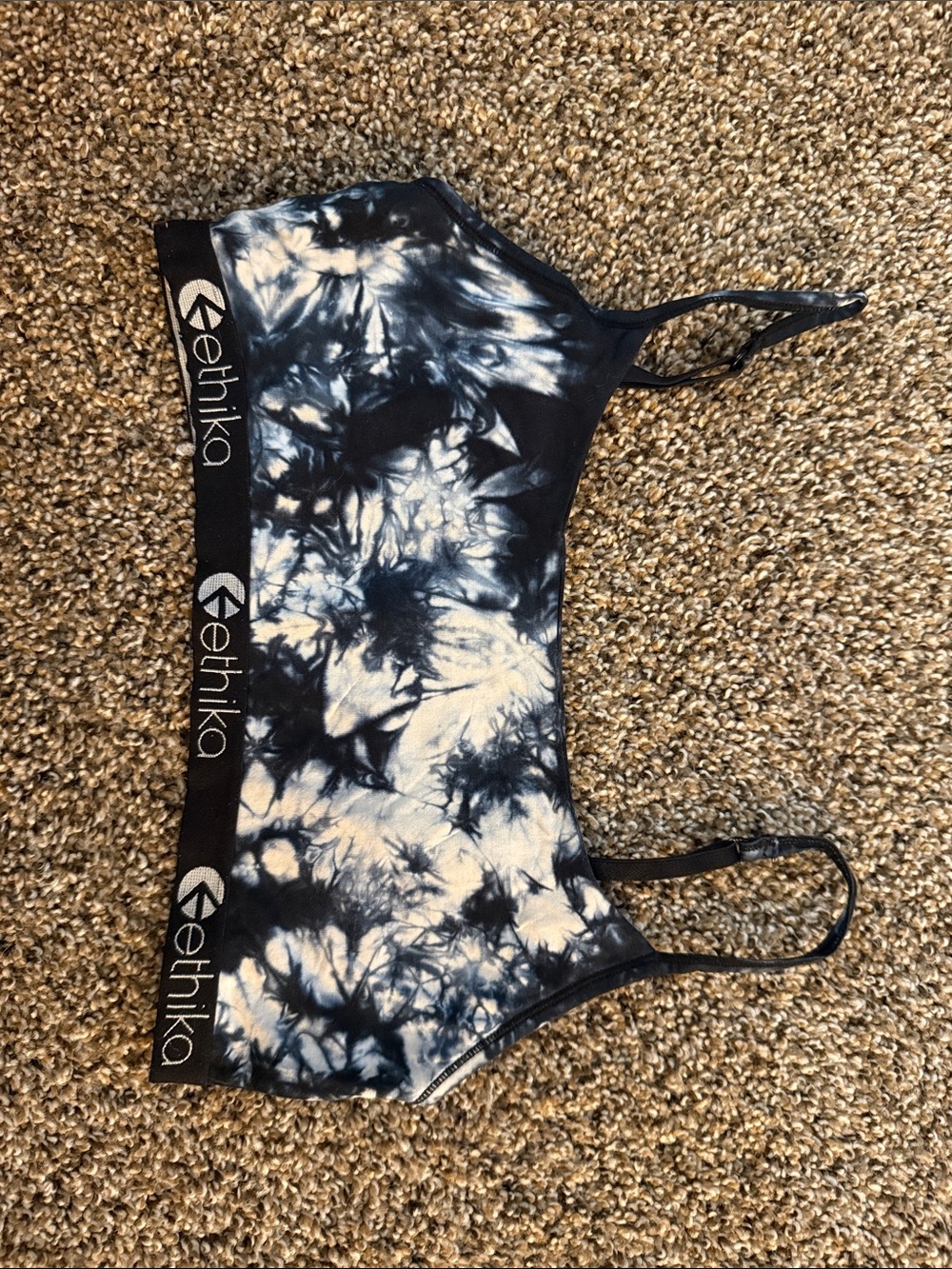ethika Navy & White Tie-Dye Bralette